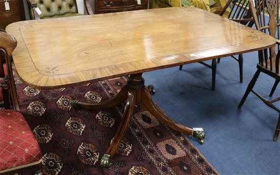 A Regency rectangular mahogany breakfast table, W.158cm